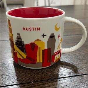 Starbucks Austin Mug - Red, White, and Brown